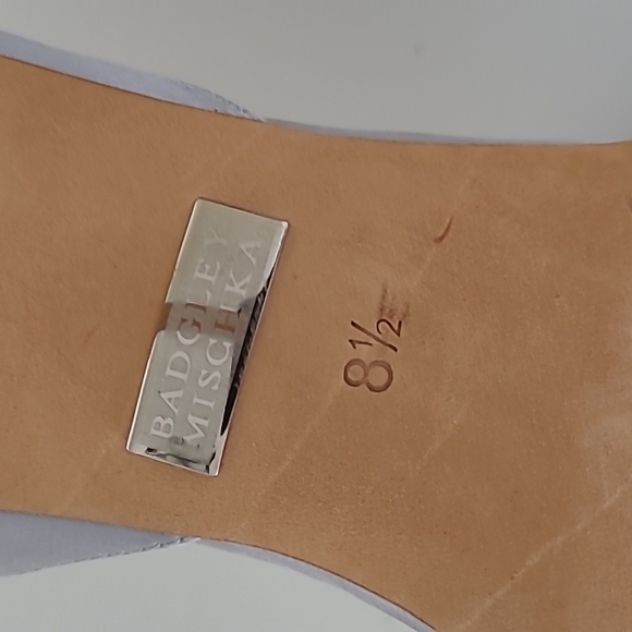 Bagley Mischka Musica Blue Satin Love Knot Open Toe Heels - Picture 8 of 16